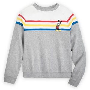 Adorable Mickey Mouse Disney Store Crewneck Sweatshirt Semi‎ Cropped Stripes